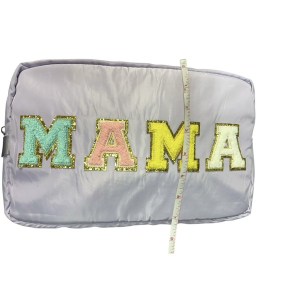 MAMA Chenille Letter Cosmetic Bag | Travel Makeup Pouch - Picture 9 of 10